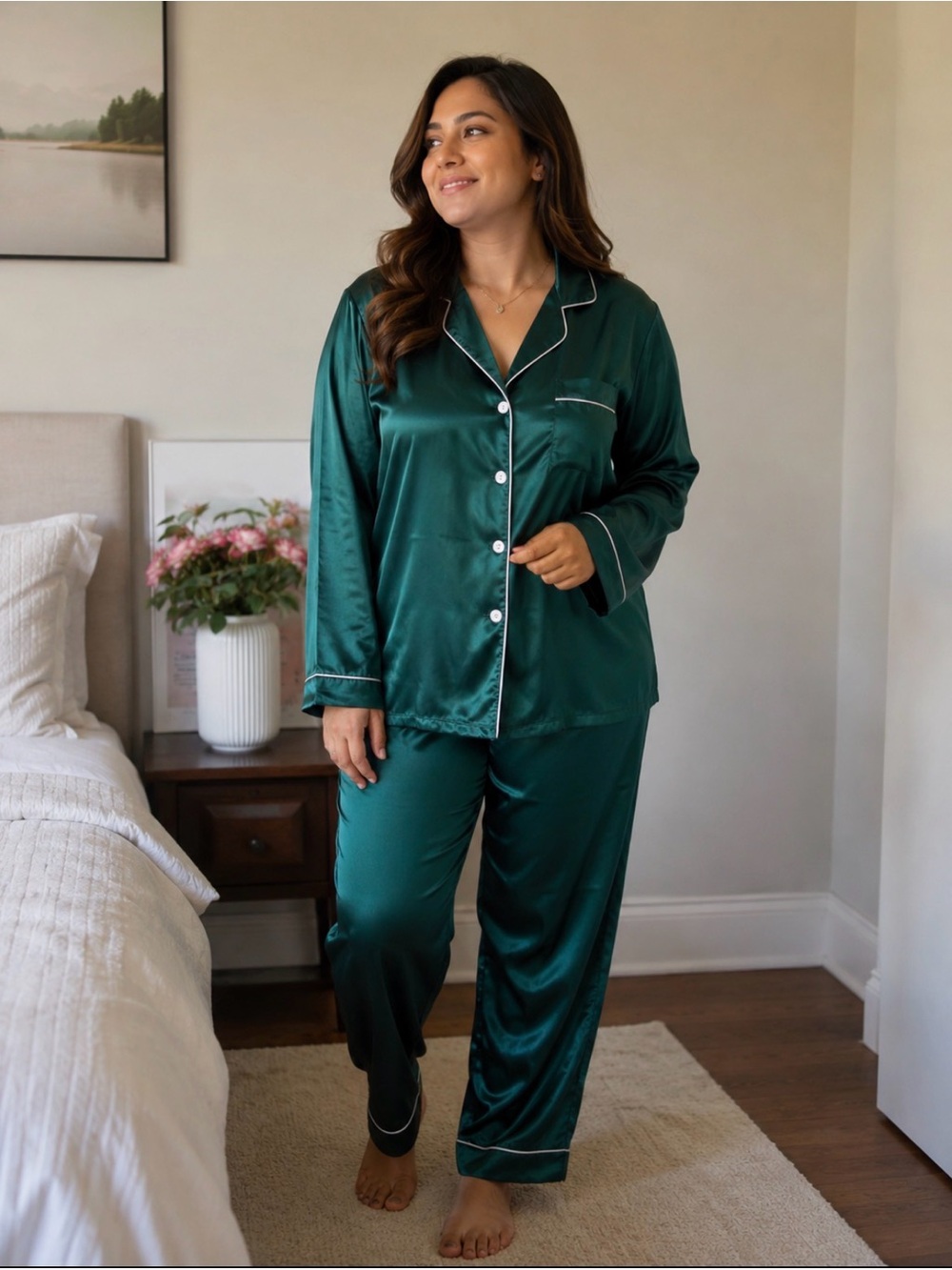 Size Medium- Large Emerald Pyjama Set